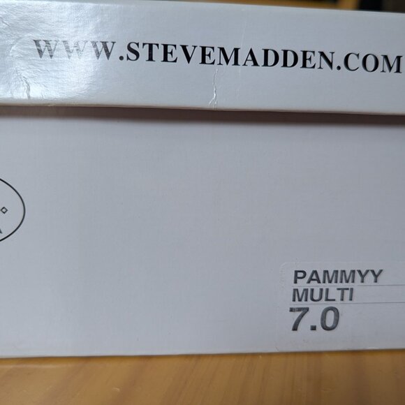 Steve Madden Pammyy Multi color Platform Wedge 5" Heels Size 7.0 - With Box! - Picture 2 of 8